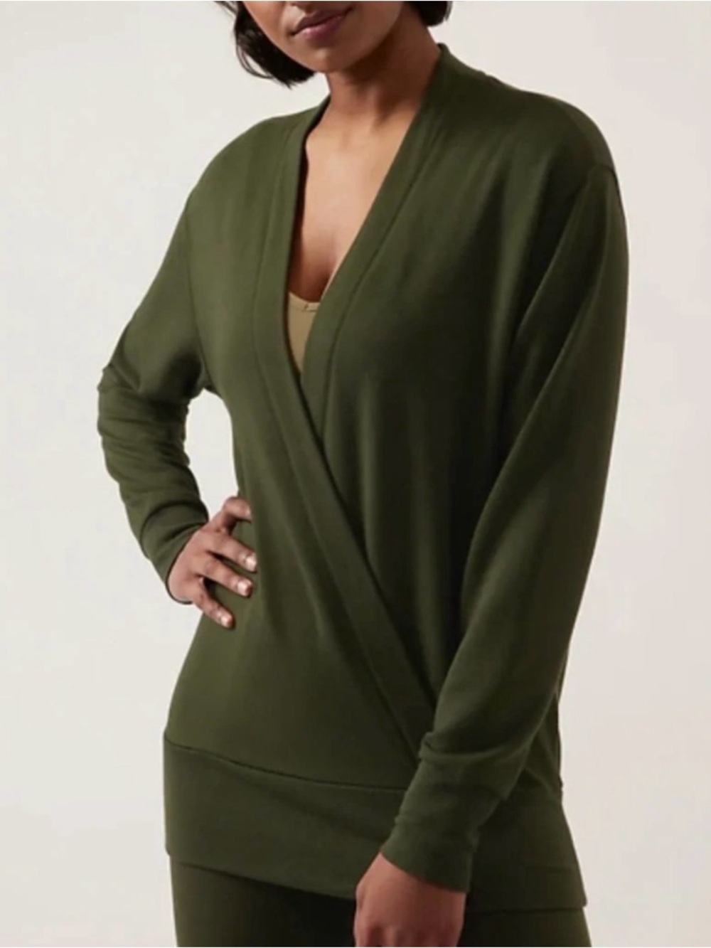 Athleta Purana V-Neck Wrap Sweatshirt